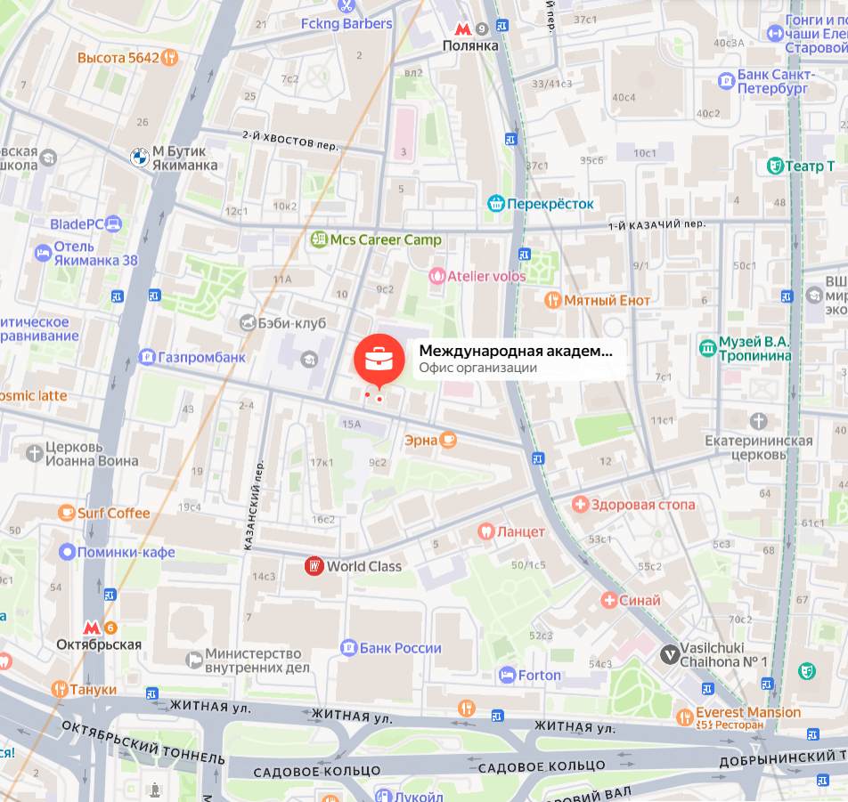 Карта с местом консультации